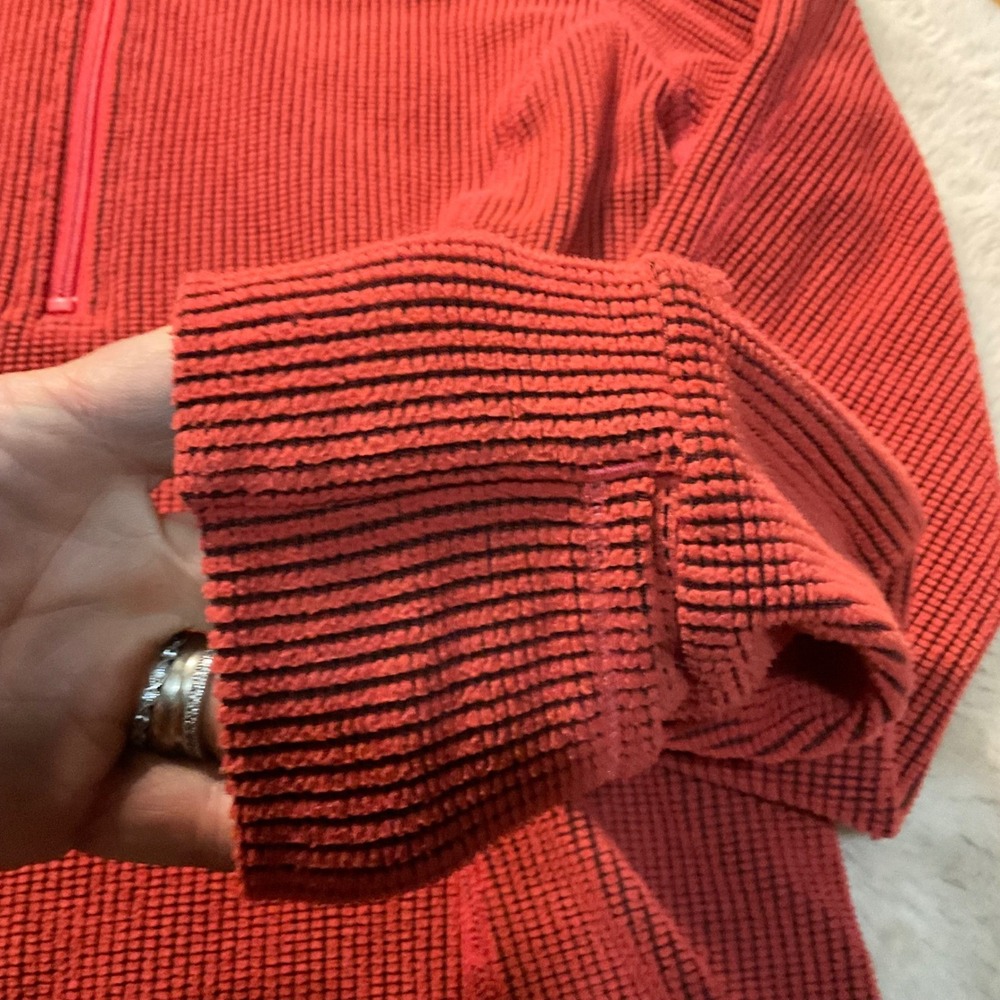 Zella Active Hoodie Pullover Top Size Small Salmon 1/4 Zip Thumb Hole Long Slve - Picture 10 of 10